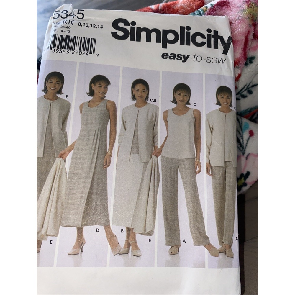 Simplicity 5345 Sewing Pattern Ladies Jacket Top Skirt Pants Size 8-14 Uncut